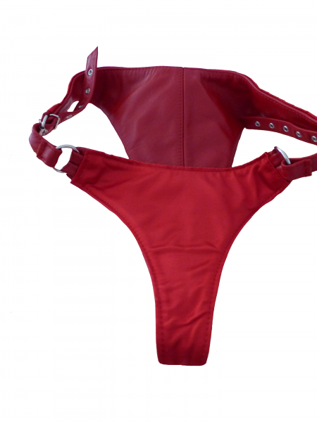 Slip Lederhose Damen Dessous Nappa Leder Reizwäsche Erotik Ledapol 0874 rot